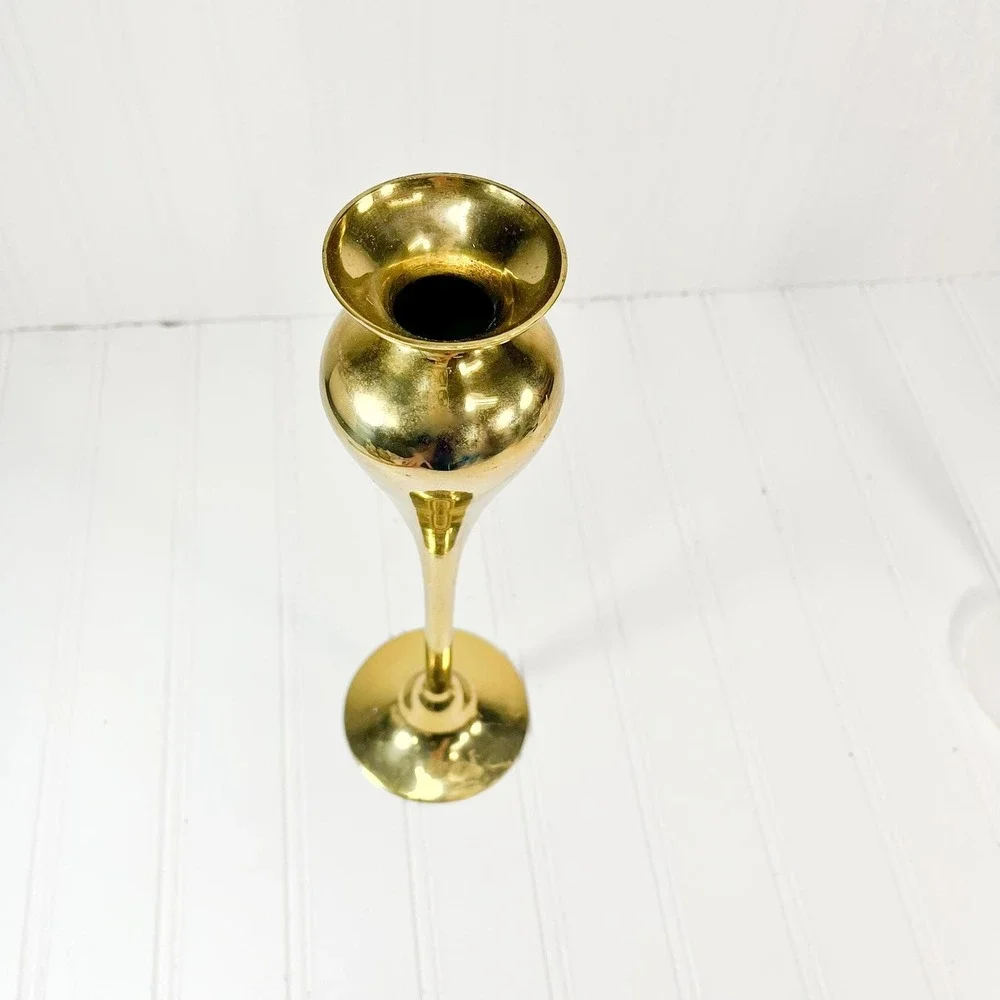 Vintage Tall Brass Vase - Made in‎ India